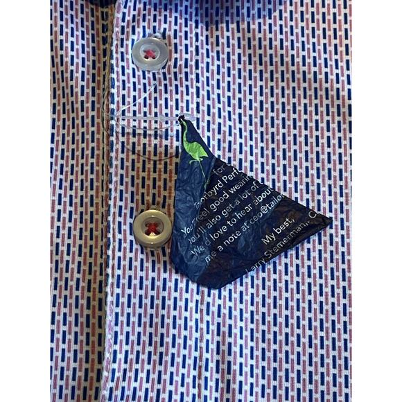 TailorByrd Polo Shirt Mens M NEW Blue Pink Golf SPF 30 Quick Dry 3 Button - Picture 6 of 8